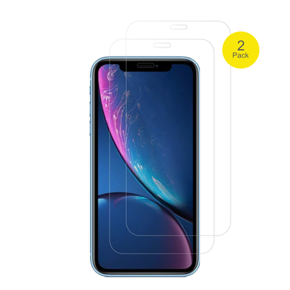 AppleiPhone XR mit aufgebrachter dipos Displayschutzfolie, glasklare Darstellung ohne Einschränkungen