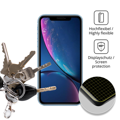 dipos Displayschutz für Apple iPhone XR, transparente Oberfläche, geringe Dicke und perfekte Passform