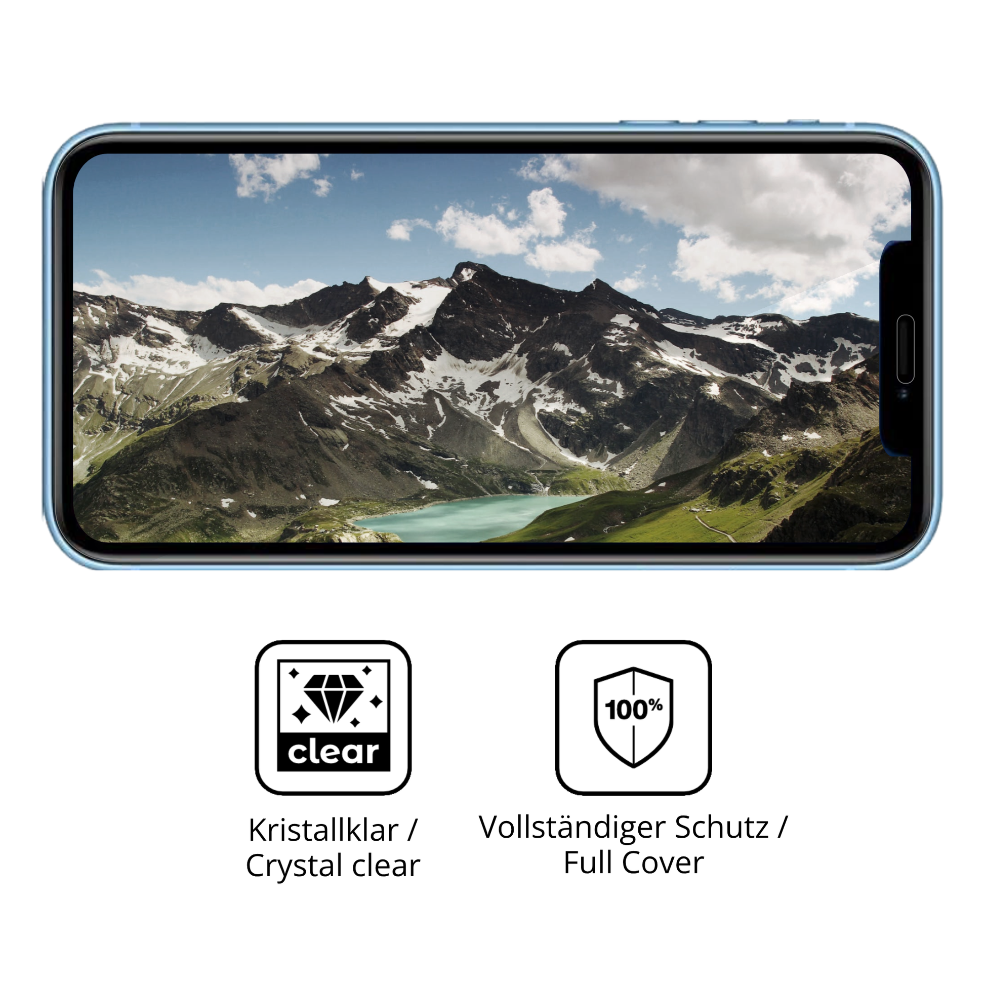Dünne und klare Folie passend zugeschnitten für Apple iPhone XR