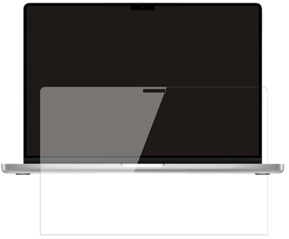 AppleMacBook Pro 16 Zoll (2021) mit aufgebrachter dipos Flex Schutzfolie, glasklare Darstellung ohne Einschränkungen