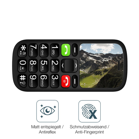 9H Hartbeschichtete, flexible Folie passend zugeschnitten für artfone CS181 Seniorenhandy