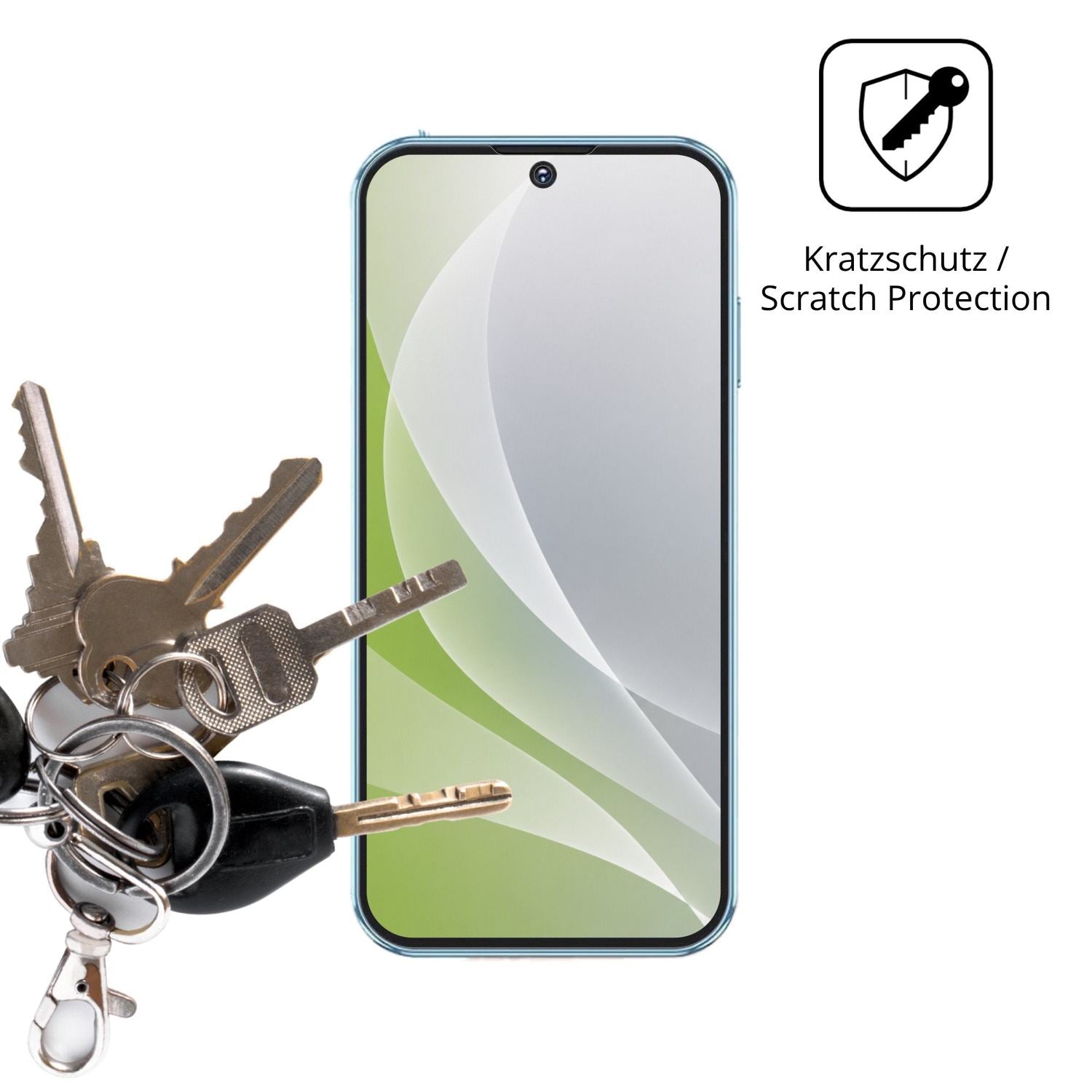 Schutz gegen Kratzer auf dem BLKE BLKE S 4G Glas durch Schlüssel oder Ähnliches