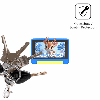 Schutz gegen Kratzer auf dem Bufo Kids Tablet 7 Zoll Glas durch Schlüssel oder Ähnliches