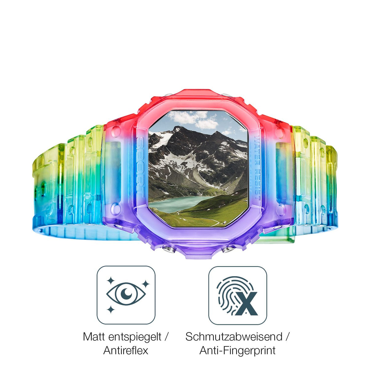 9H Hartbeschichtete, flexible Folie passend zugeschnitten für Calypso Sport Watch K5874 6