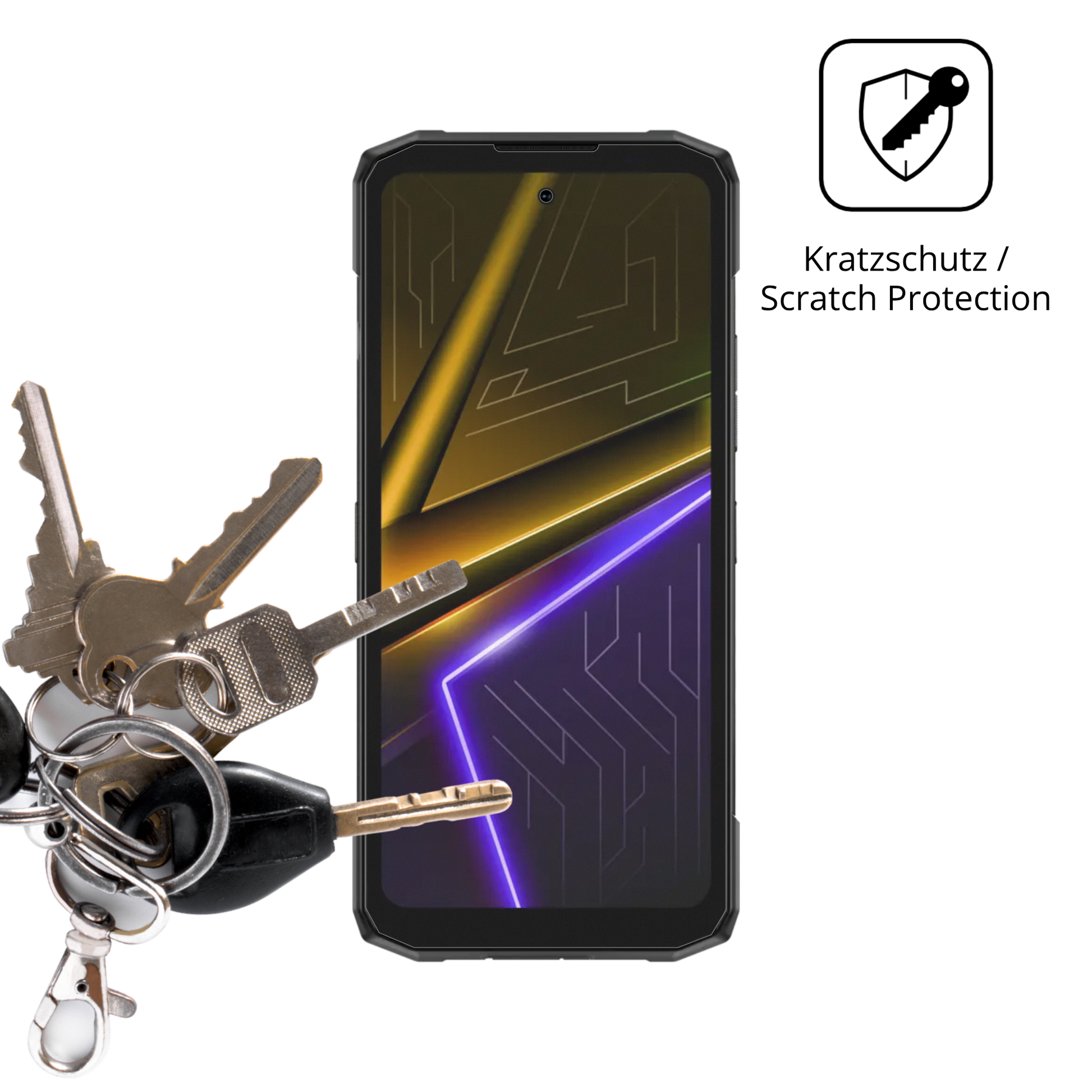 Schutz gegen Kratzer auf dem Doogee Blade 20 Max Glas durch Schlüssel oder Ähnliches