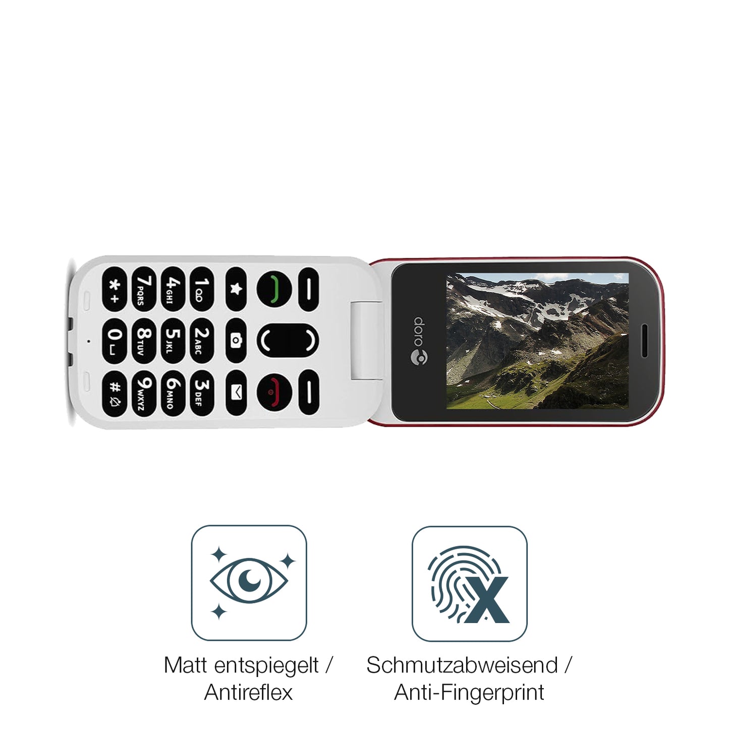 9H Hartbeschichtete, flexible Folie passend zugeschnitten für Doro 6040