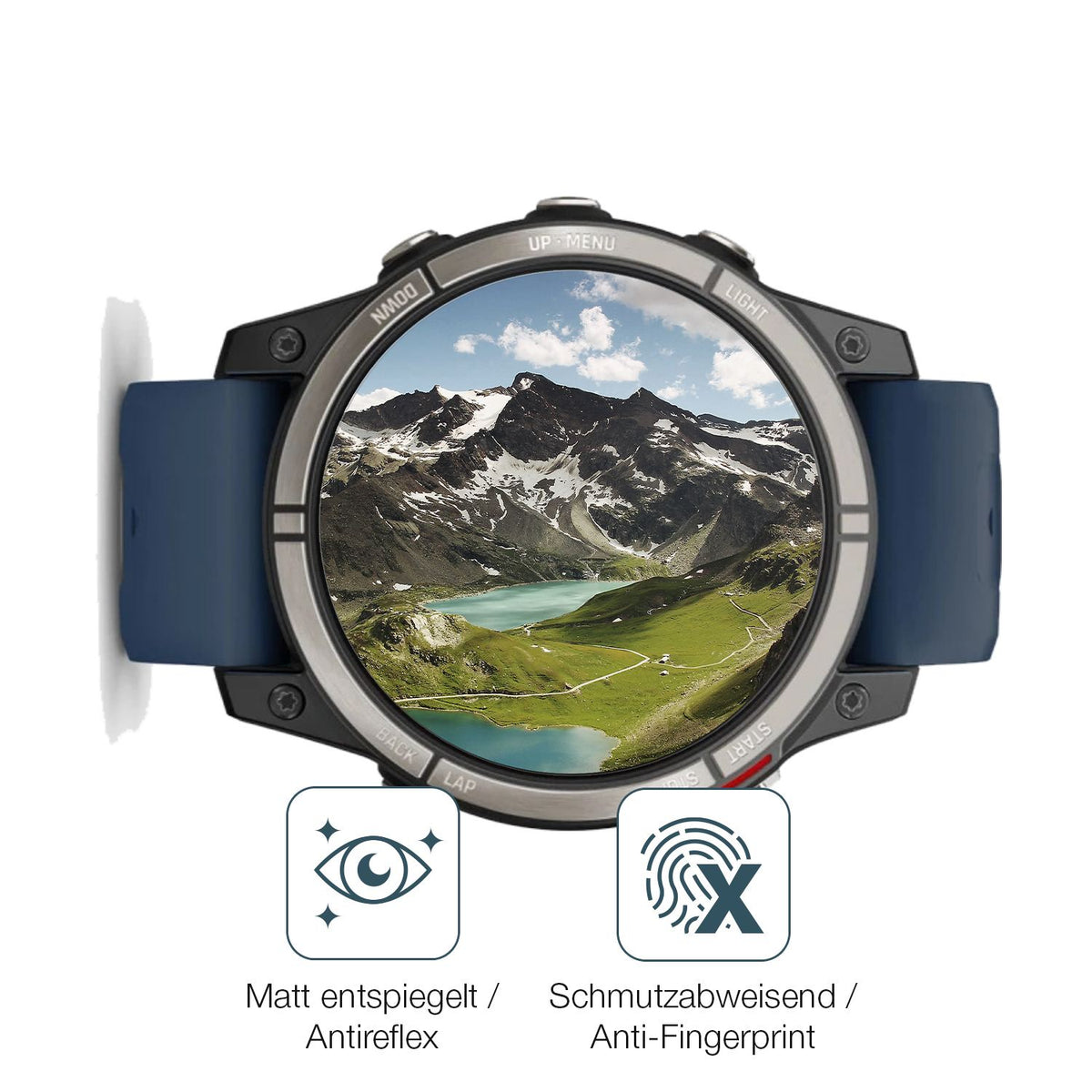 Schutz gegen Kratzer auf dem Garmin quatrix 7 Pro Glas durch Schlüssel oder Ähnliches