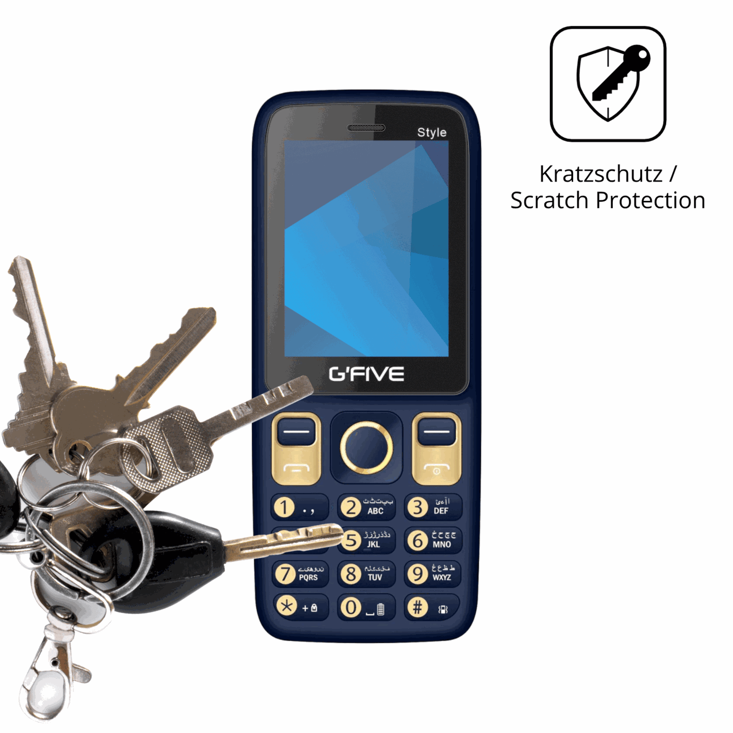 Schutz gegen Kratzer auf dem GFive Style New Glas durch Schlüssel oder Ähnliches