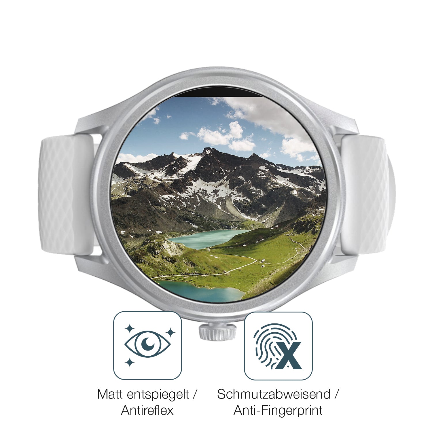 9H Hartbeschichtete, flexible Folie passend zugeschnitten für Hama 5010 Smartwatch