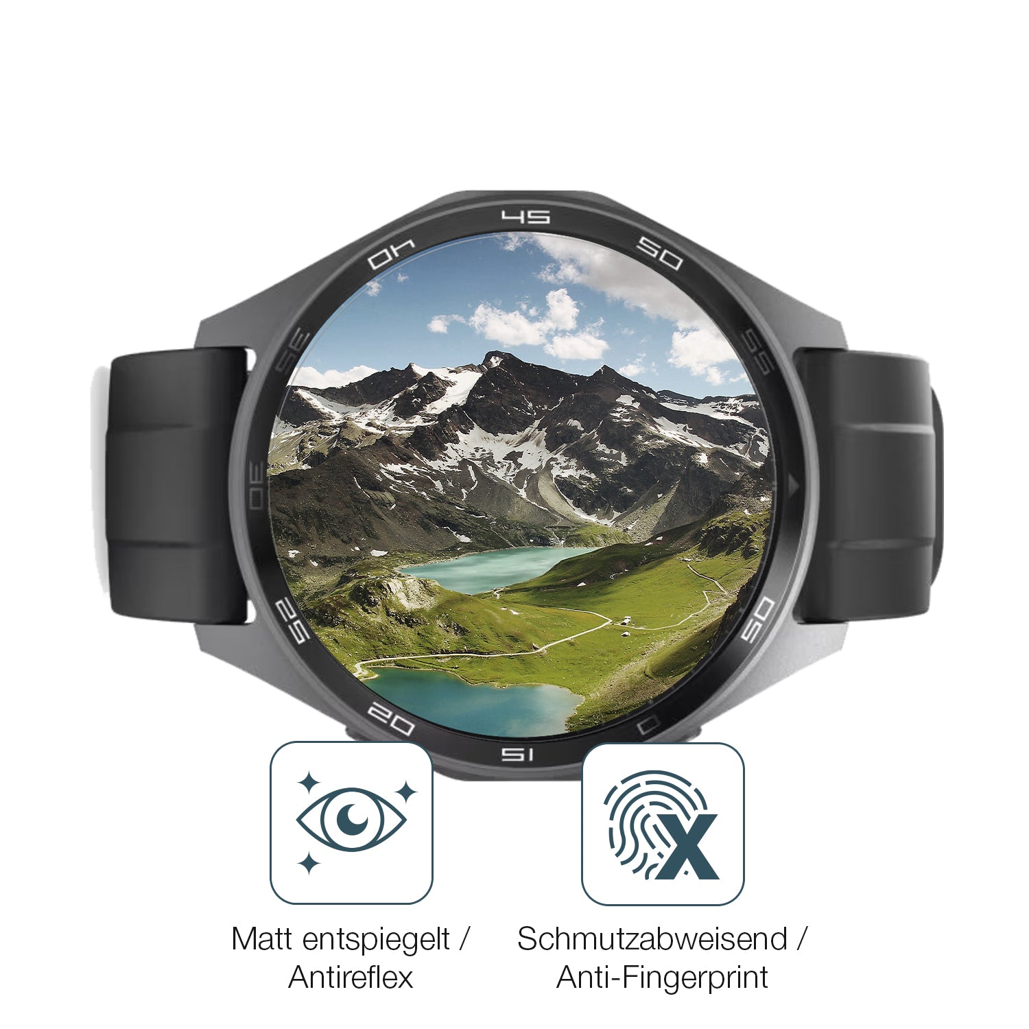 9H Hartbeschichtete, flexible Folie passend zugeschnitten für Hama 7010 Smartwatch