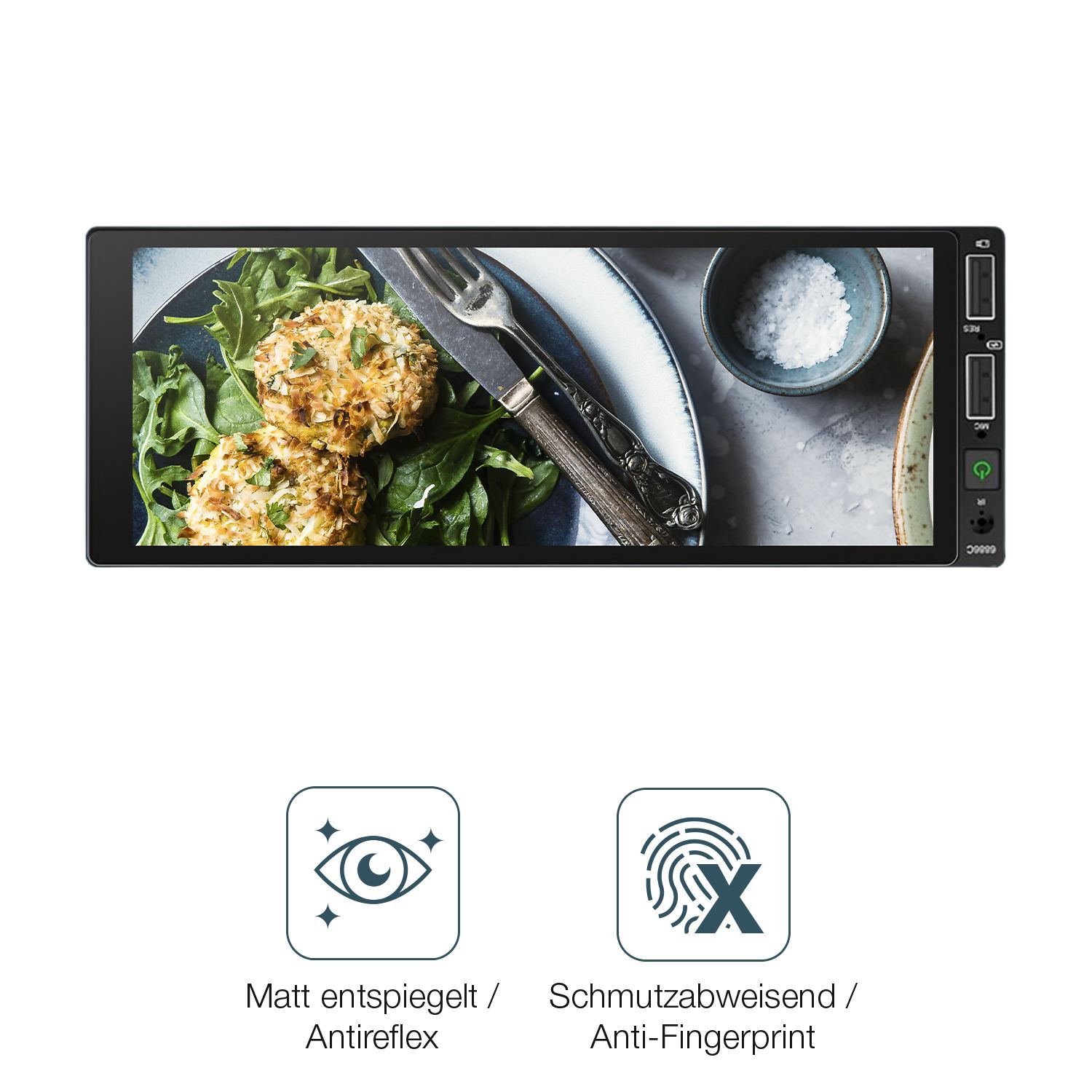 9H Hartbeschichtete, flexible Folie passend zugeschnitten für Hikity Carplay 6.86 Zoll