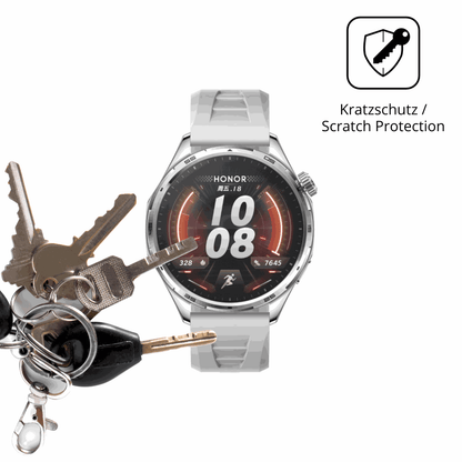 Schutz gegen Kratzer auf dem Honor Watch 6 Plus Glas durch Schlüssel oder Ähnliches