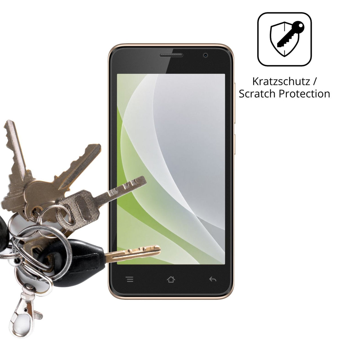 Schutz gegen Kratzer auf dem Karbonn A9 Indian Glas durch Schlüssel oder Ähnliches
