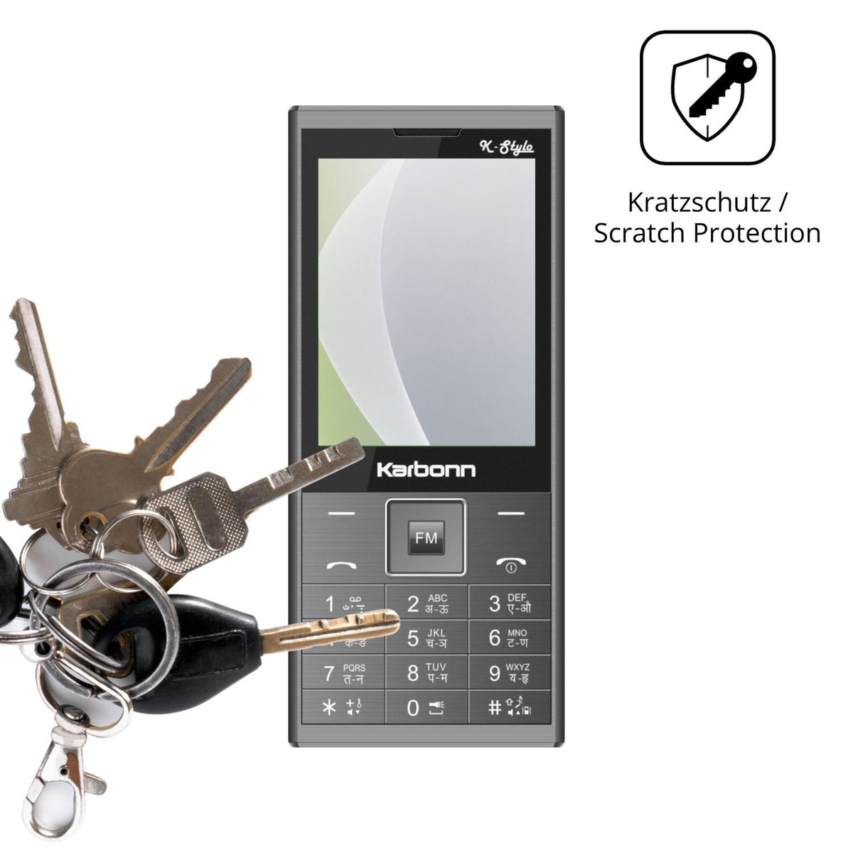 Schutz gegen Kratzer auf dem Karbonn K Stylo Glas durch Schlüssel oder Ähnliches