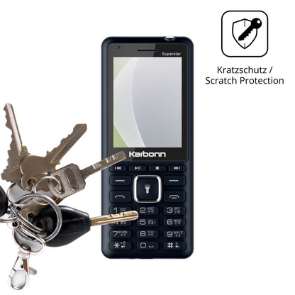 Schutz gegen Kratzer auf dem Karbonn K111 Superstar Glas durch Schlüssel oder Ähnliches