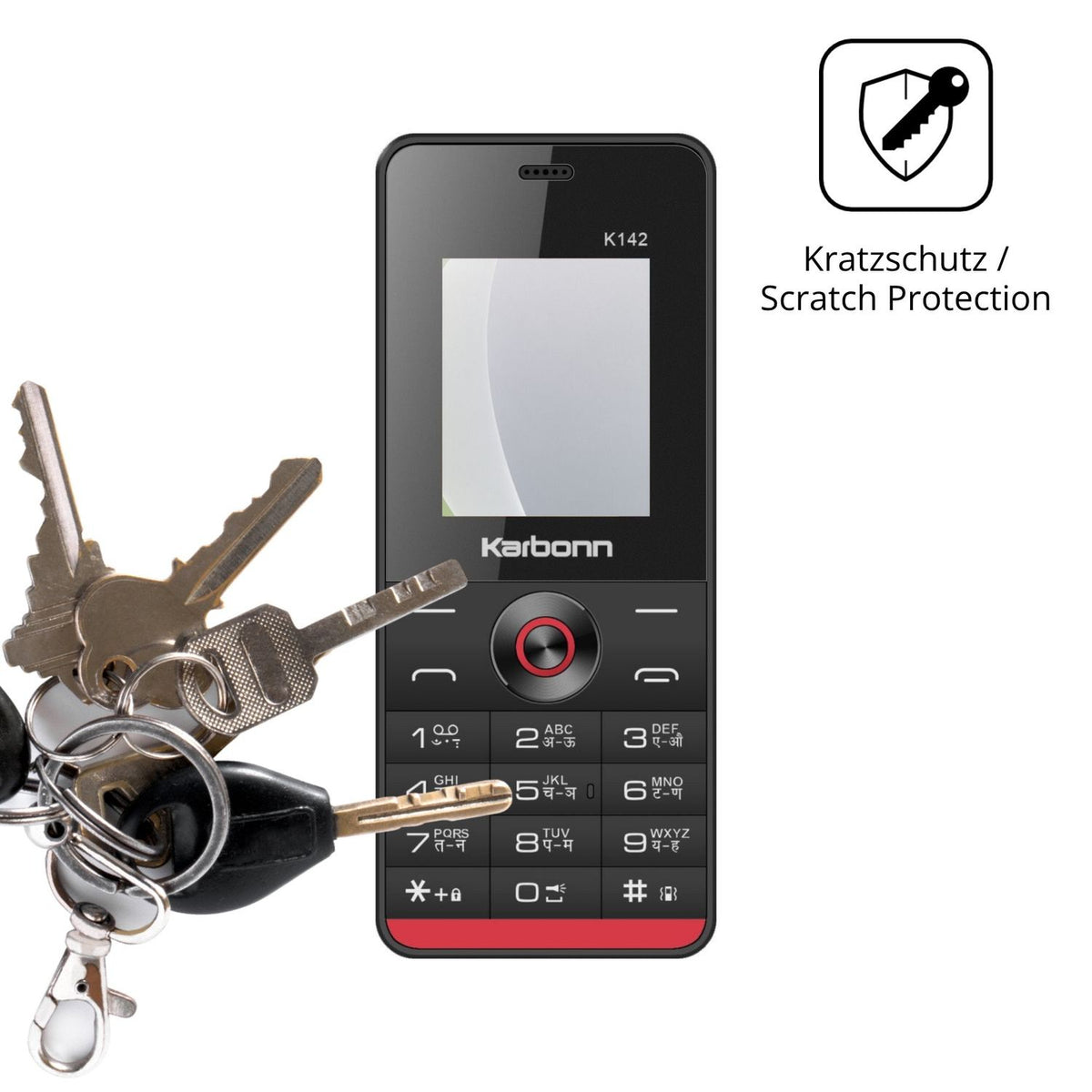 Schutz gegen Kratzer auf dem Karbonn K142 Glas durch Schlüssel oder Ähnliches