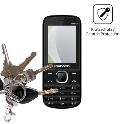 Schutz gegen Kratzer auf dem Karbonn K49 Rock Glas durch Schlüssel oder Ähnliches