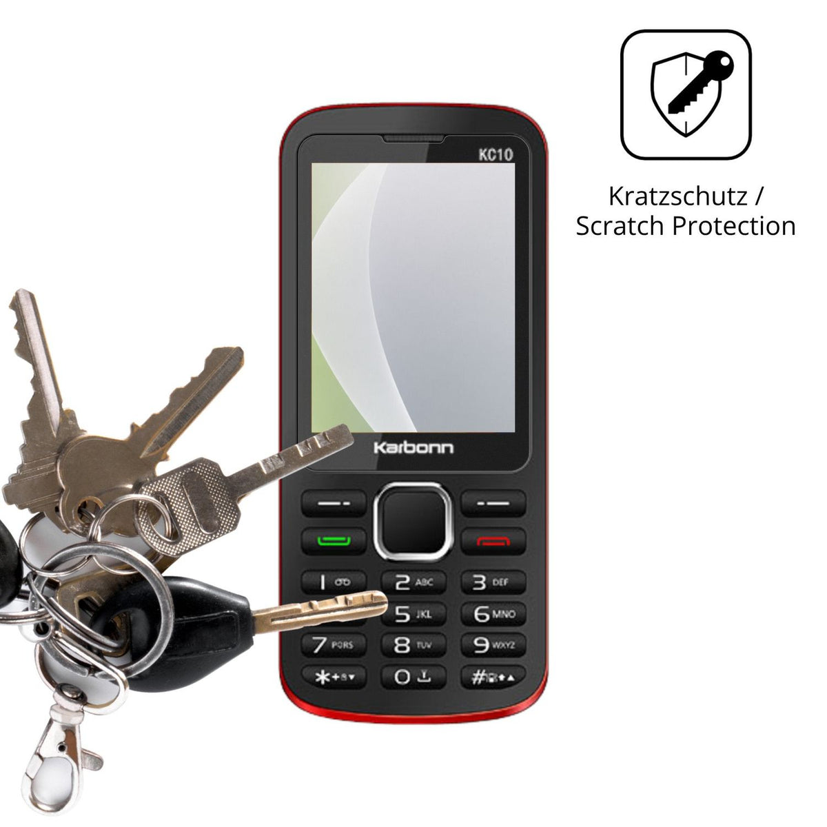 Schutz gegen Kratzer auf dem Karbonn KC10 Glas durch Schlüssel oder Ähnliches