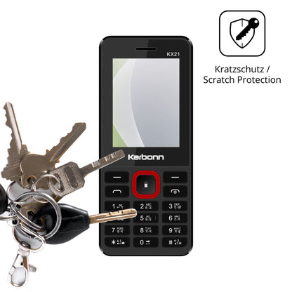 Schutz gegen Kratzer auf dem Karbonn KX21 Glas durch Schlüssel oder Ähnliches