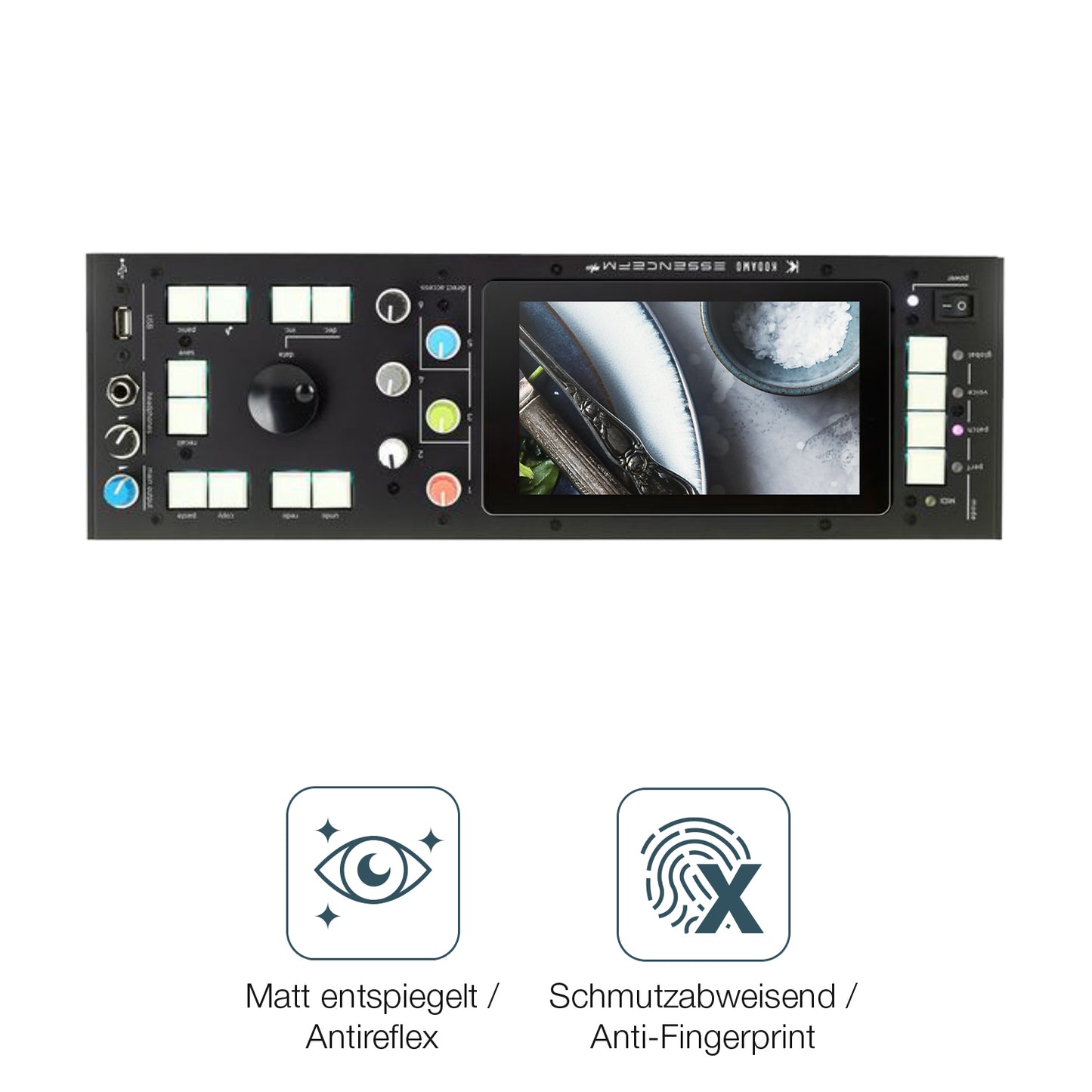 9H Hartbeschichtete, flexible Folie passend zugeschnitten für Kodamo EssenceFM MKII