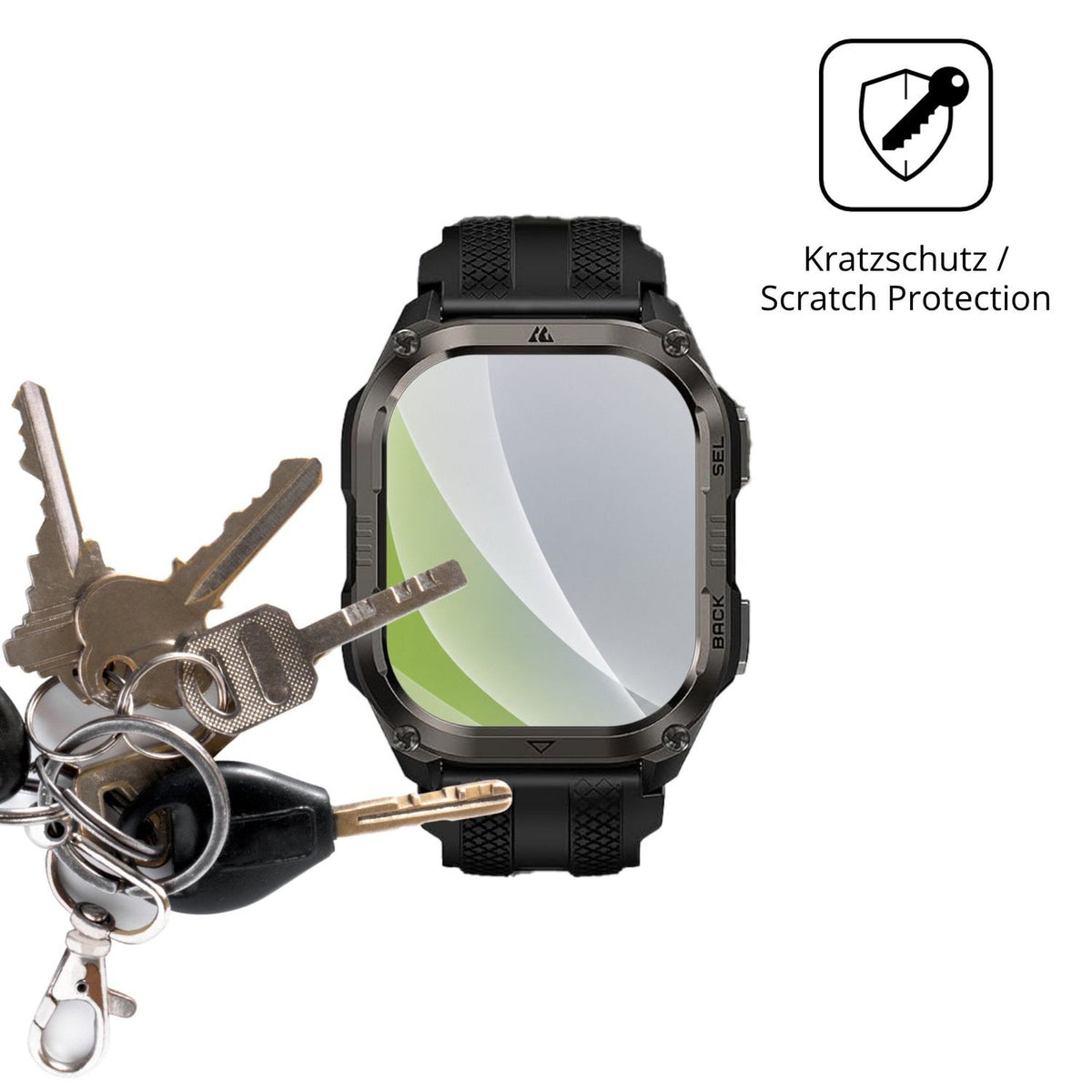 Schutz gegen Kratzer auf dem KOSPET Tank Pulse 2 Glas durch Schlüssel oder Ähnliches