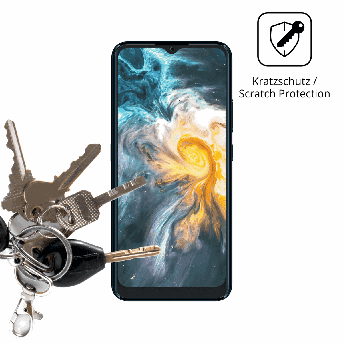 Schutz gegen Kratzer auf dem Logicom Solar Pro Glas durch Schlüssel oder Ähnliches