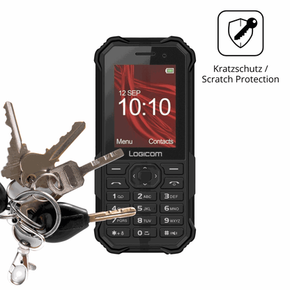 Schutz gegen Kratzer auf dem Logicom Xtrem-30 Glas durch Schlüssel oder Ähnliches
