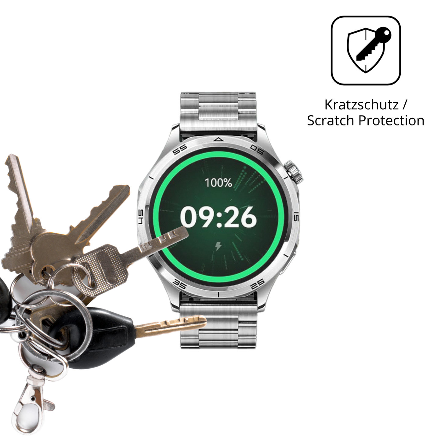Schutz gegen Kratzer auf dem Mibro GT (46mm) Glas durch Schlüssel oder Ähnliches