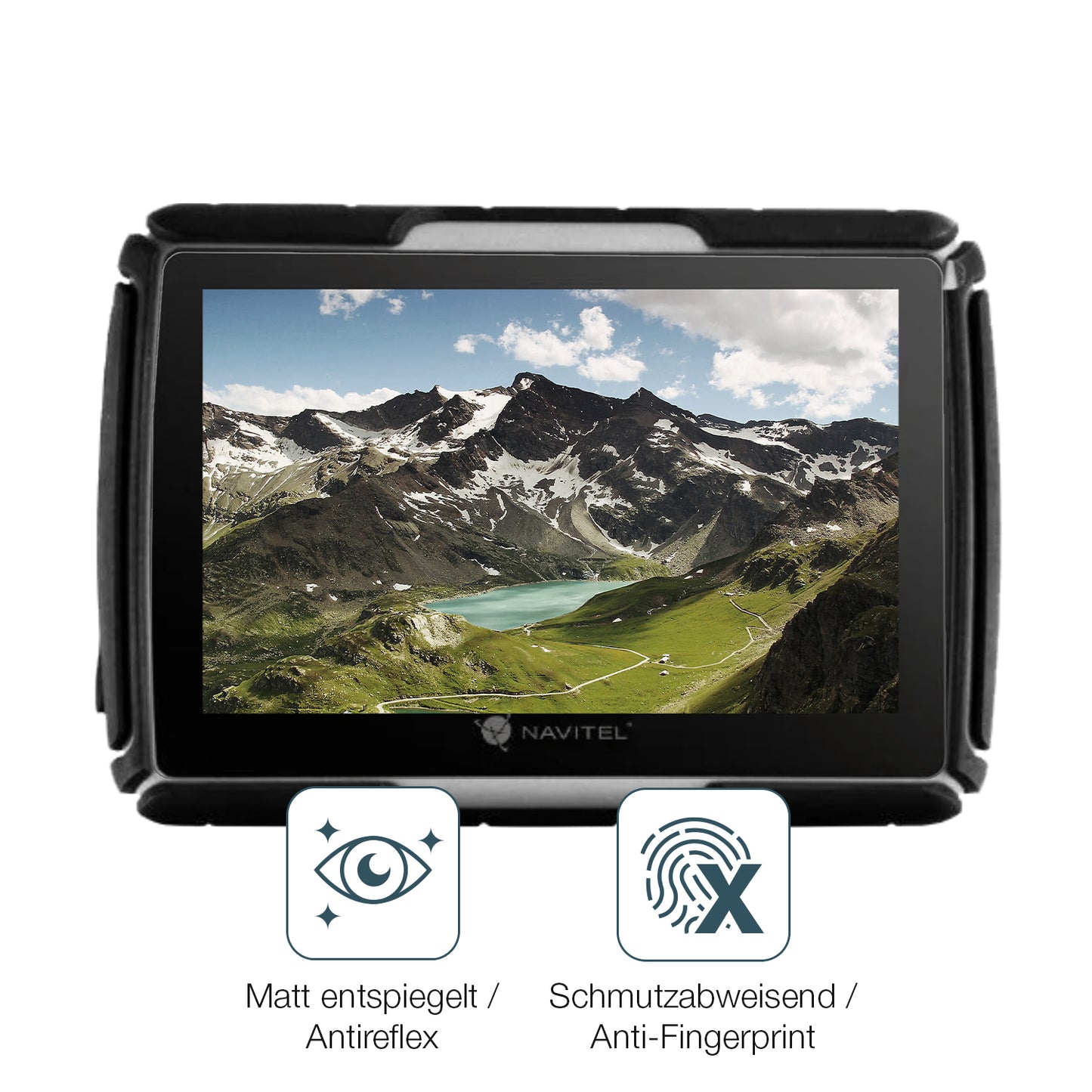 9H Hartbeschichtete, flexible Folie passend zugeschnitten für Navitel G550 Moto 4.3 Zoll