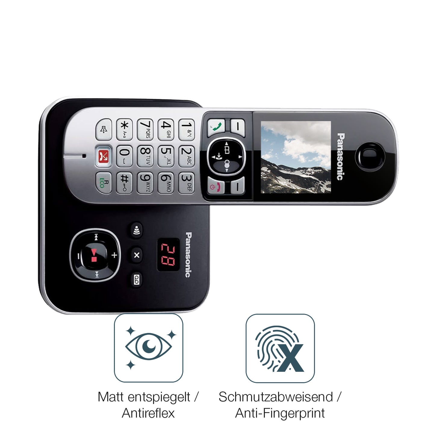 9H Hartbeschichtete, flexible Folie passend zugeschnitten für Panasonic KX-TG6861