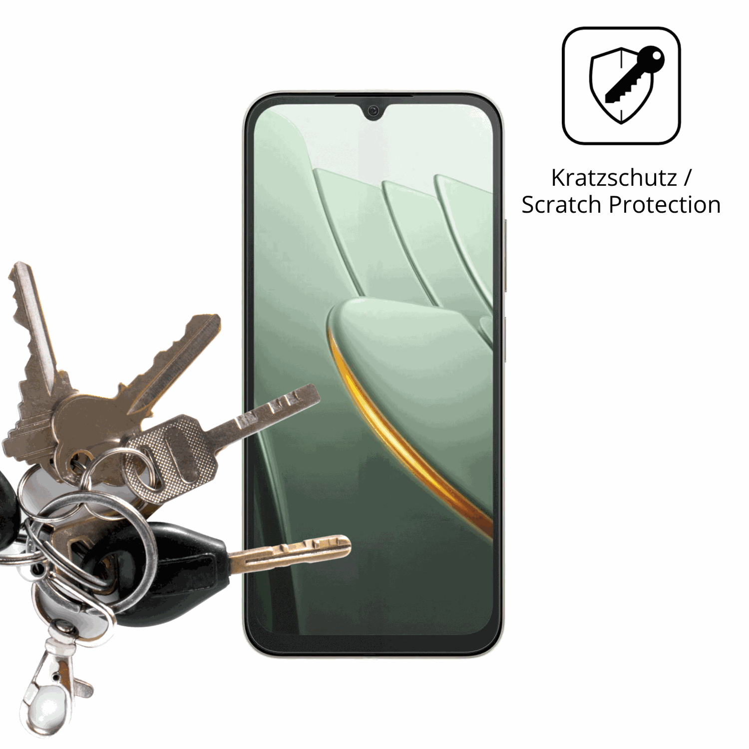 Schutz gegen Kratzer auf dem POCO C81 Pro Glas durch Schlüssel oder Ähnliches