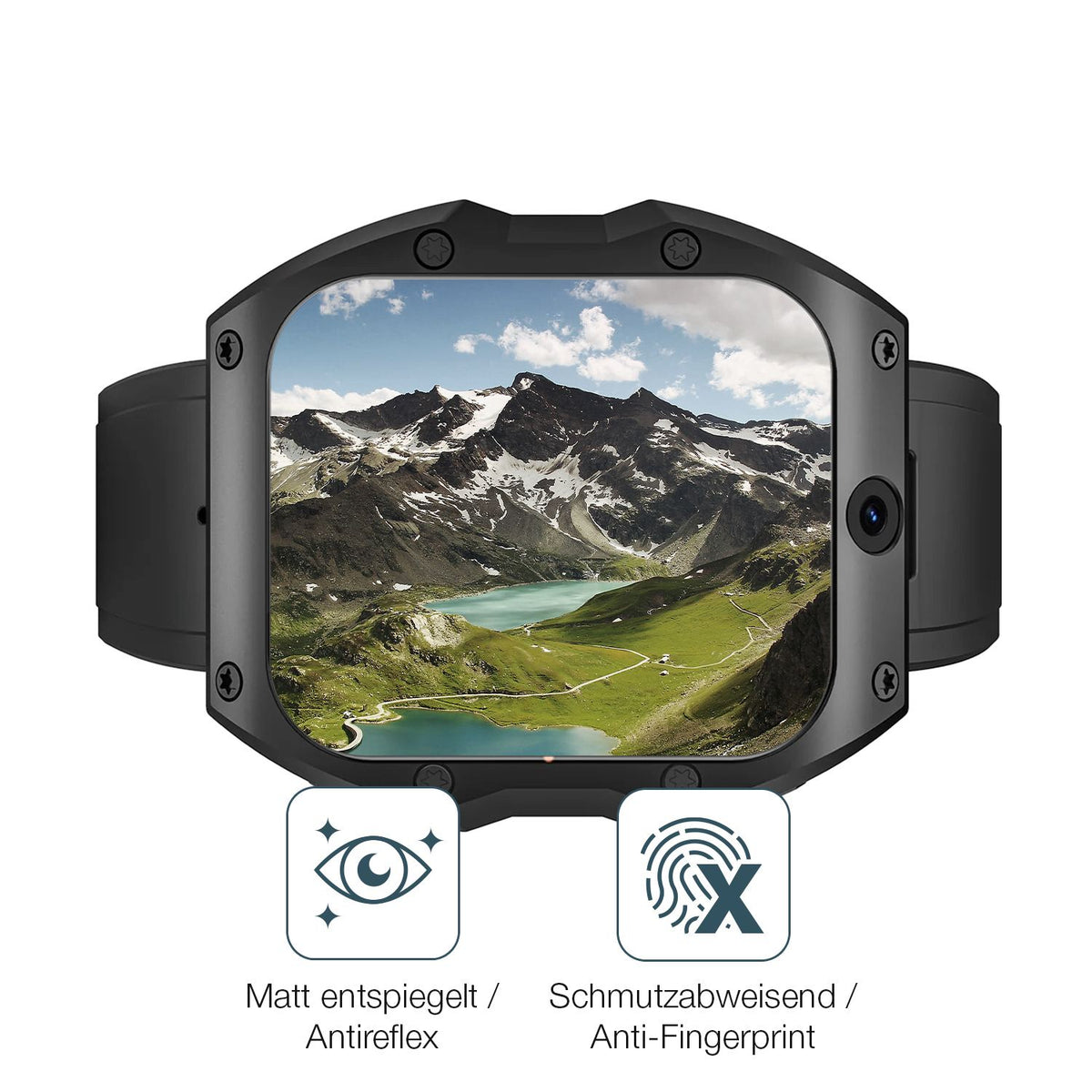 9H Hartbeschichtete, flexible Folie passend zugeschnitten für Rogbid Model X Smartwatch
