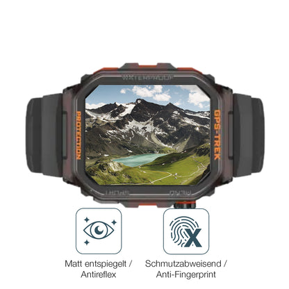 9H Hartbeschichtete, flexible Folie passend zugeschnitten für Rogbid Tank G2 Smartwatch