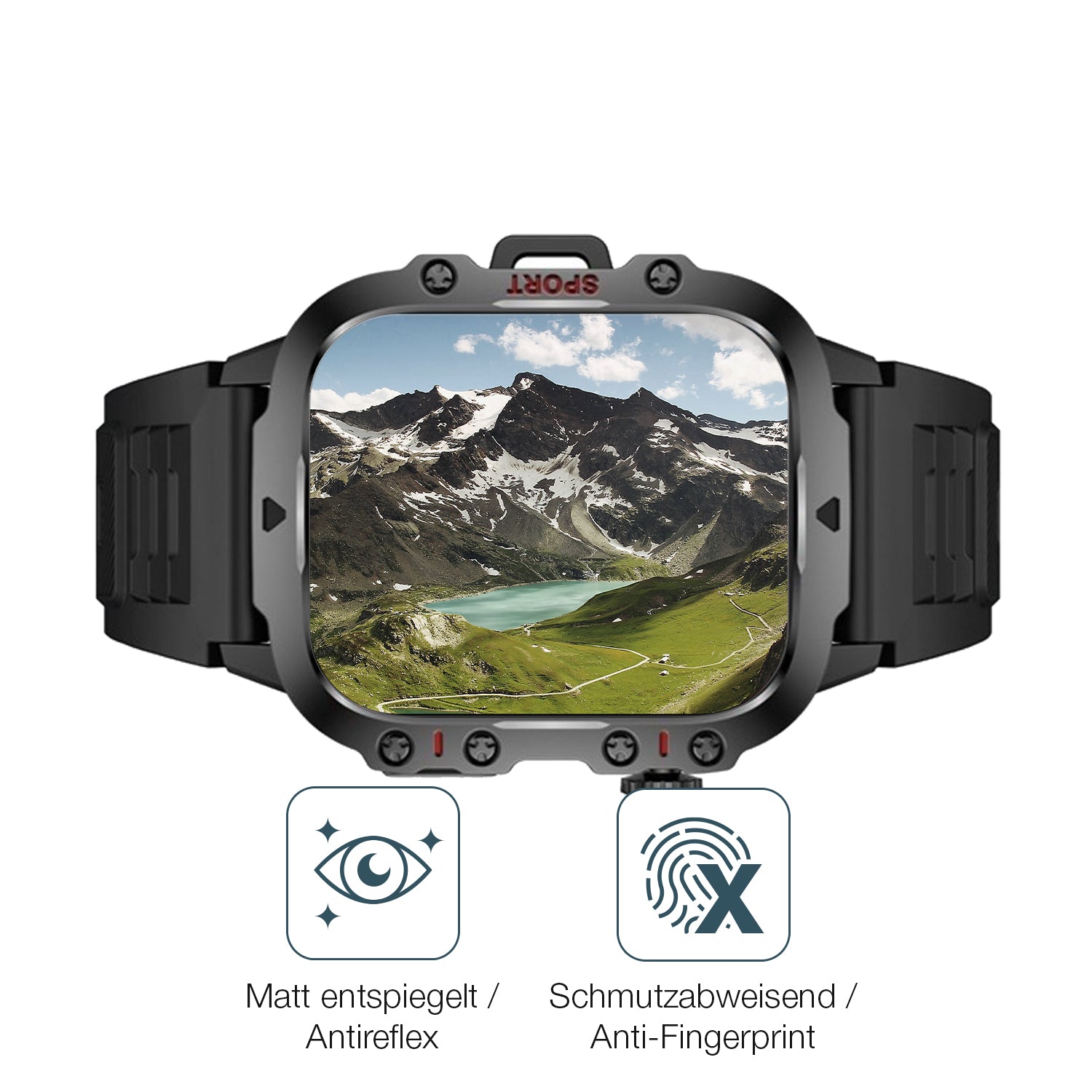 9H Hartbeschichtete, flexible Folie passend zugeschnitten für Sanorum QX11 GR 1.96 Zoll