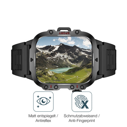 9H Hartbeschichtete, flexible Folie passend zugeschnitten für Sanorum QX11 GR 1.96 Zoll