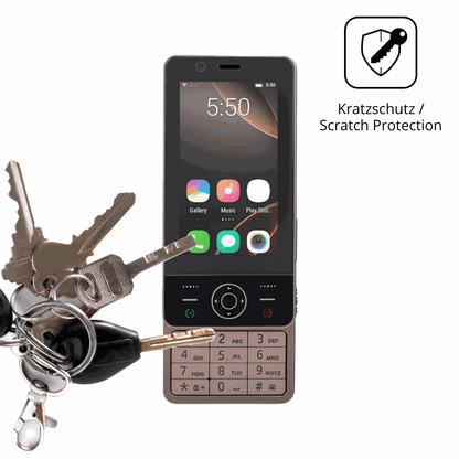 Schutz gegen Kratzer auf dem Sxhlseller Slide Phone Glas durch Schlüssel oder Ähnliches