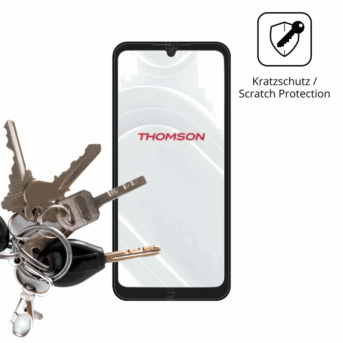 Schutz gegen Kratzer auf dem Thomson Origin 680 Glas durch Schlüssel oder Ähnliches