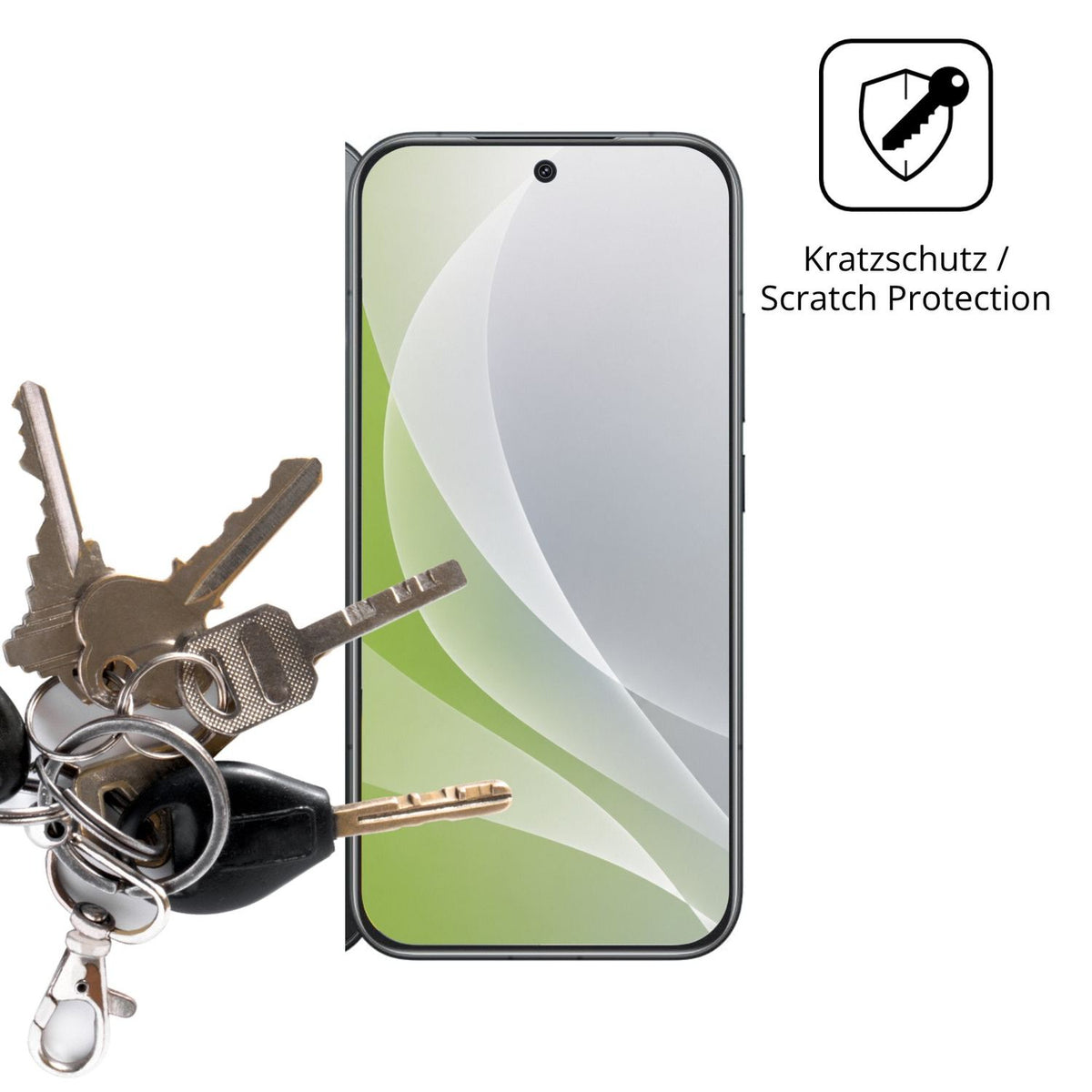 Schutz gegen Kratzer auf dem Xiaomi Poco F8 Pro 5G Glas durch Schlüssel oder Ähnliches