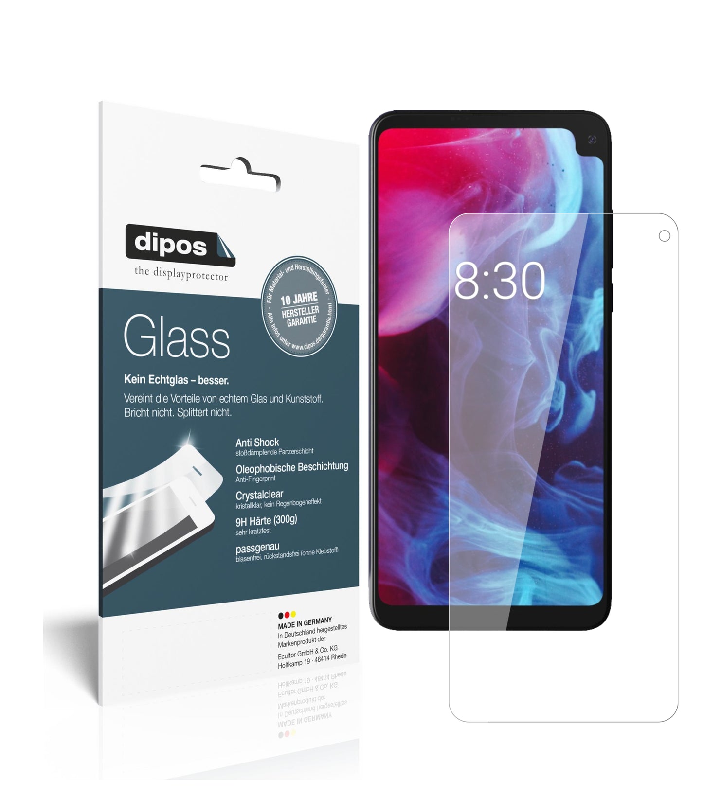Klare Displayschutzfolie von dipos passend für Archos Oxygen 68XL, 9H kratzfest und blasenfrei montiert
