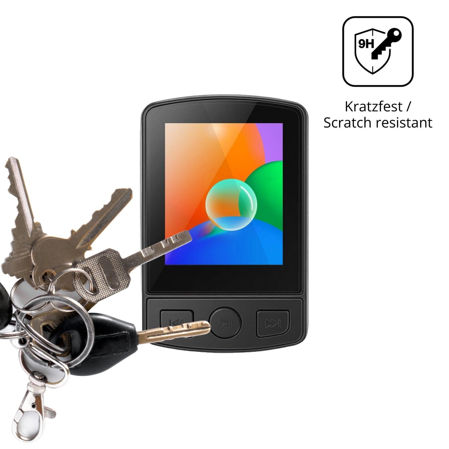 dipos Displayschutz für Aroeally MP3-07, transparente Oberfläche, perfekte Passform auch für die Rundungen