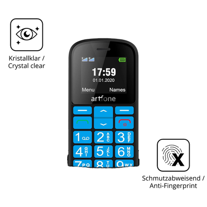 Flexible TPU-Folie passend zugeschnitten für artfone CS188 Senioren-Handy, vollständige Abdeckung