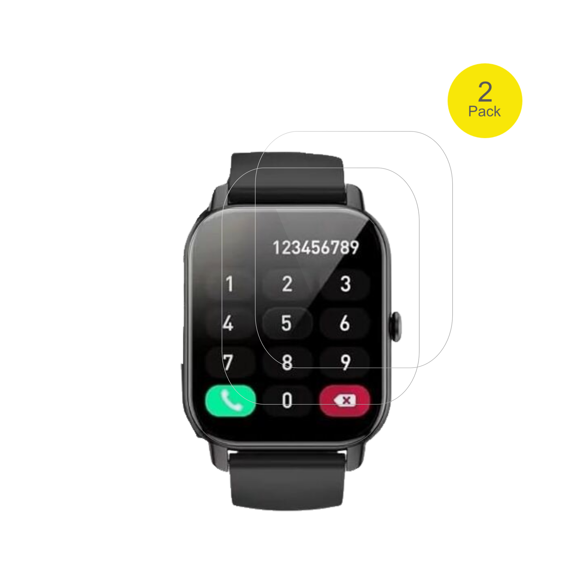 Aseeyirj1.85 Zoll Smartwatch mit aufgebrachter dipos Displayschutzfolie, glasklare Darstellung ohne Einschränkungen