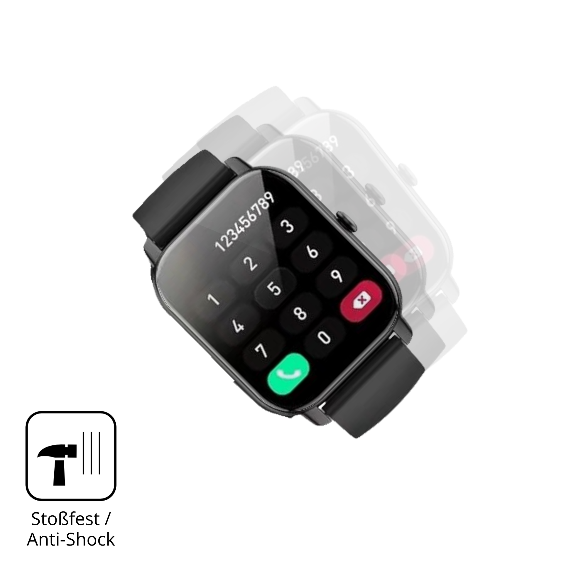 Schutz gegen Kratzer auf dem Aseeyirj 1.85 Zoll Smartwatch Glas durch Schlüssel oder Ähnliches