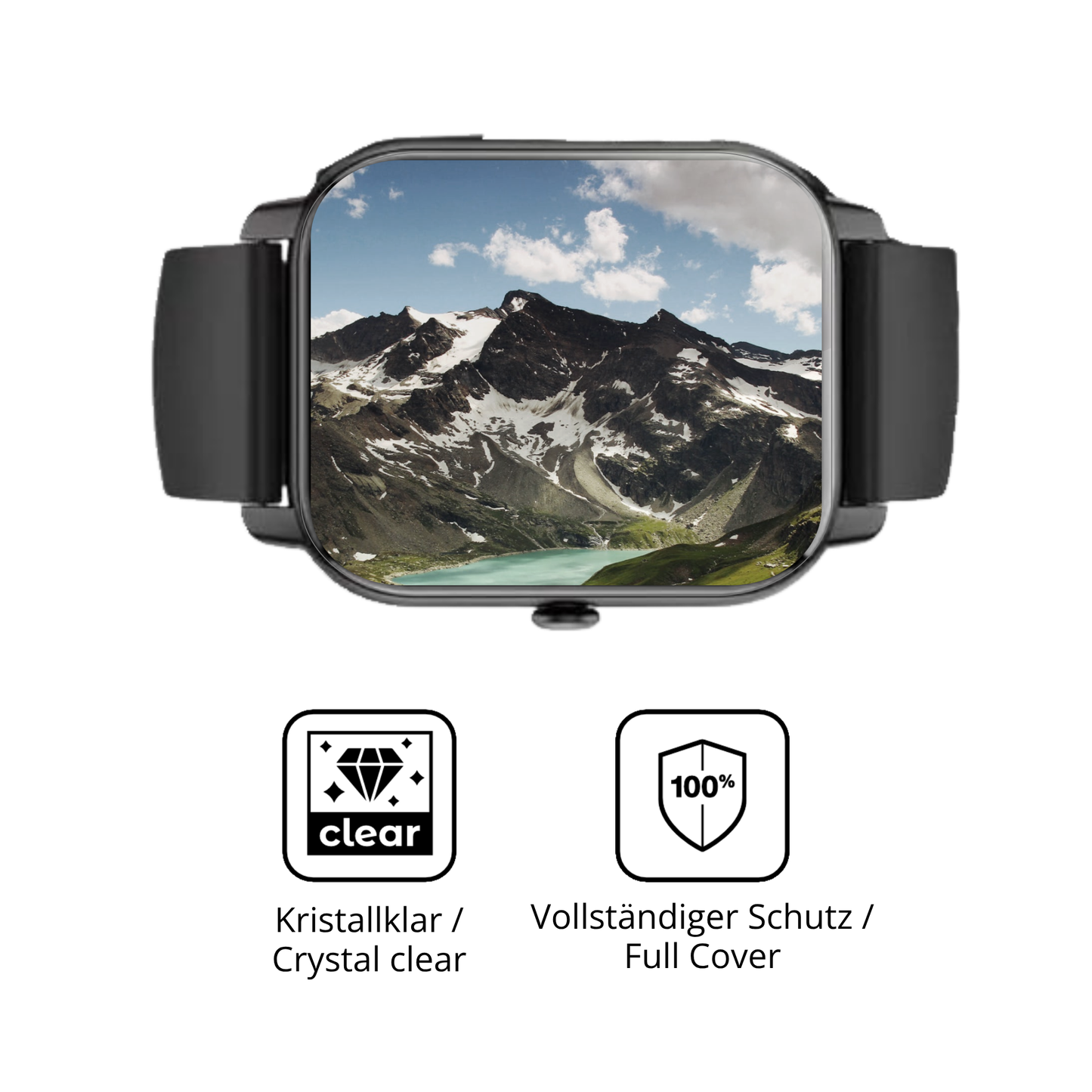 Dünne und klare Folie passend zugeschnitten für Aseeyirj 1.85 Zoll Smartwatch