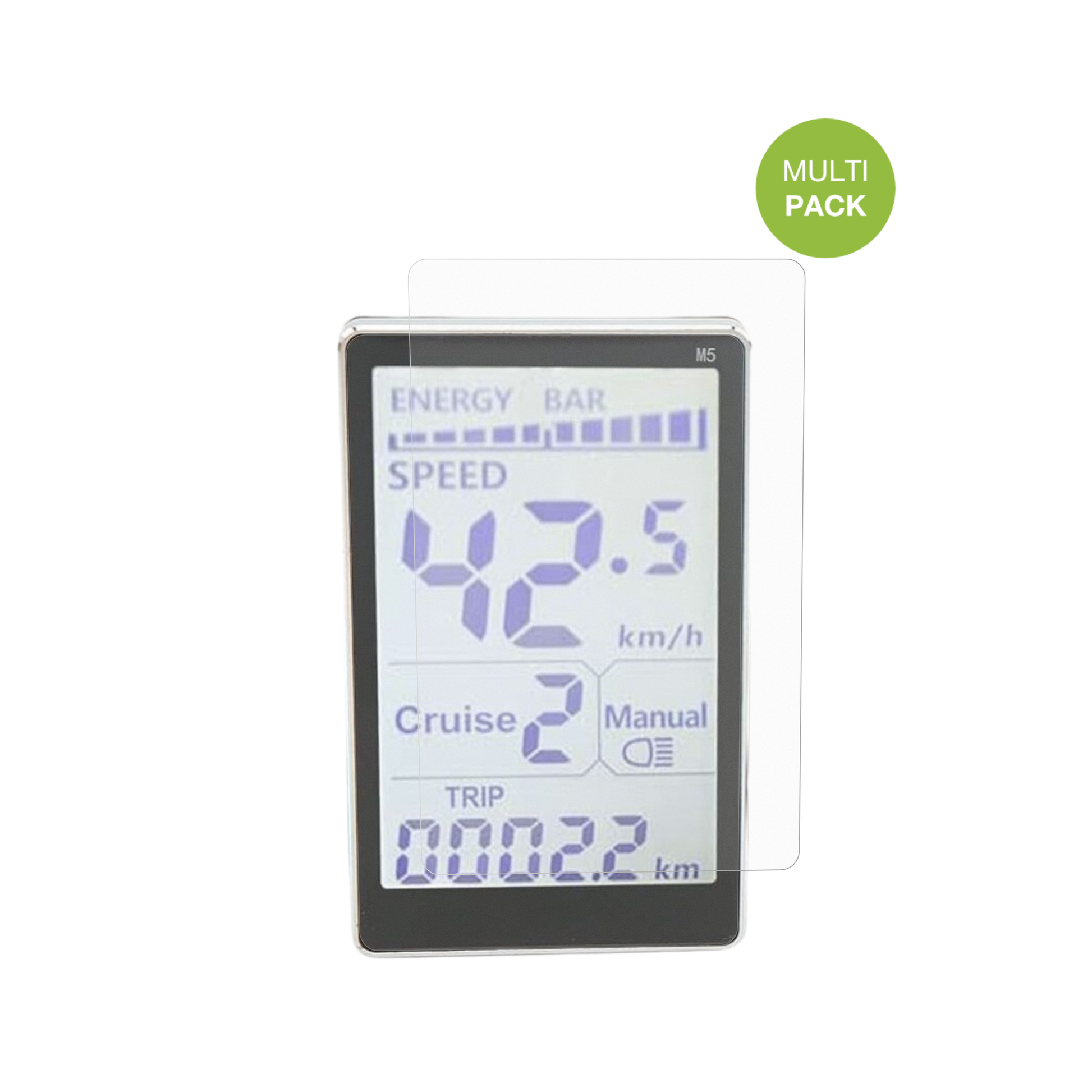 AsixxsixGPS Fahrradcomputer mit aufgebrachter dipos Displayschutzfolie, die lästige Fingerabdrücke minimiert