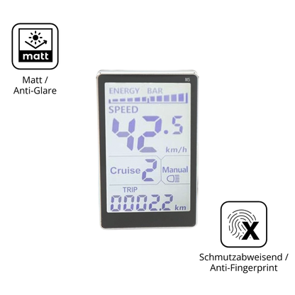 Dünne und entspiegelnde Folie passend zugeschnitten für Asixxsix GPS Fahrradcomputer
