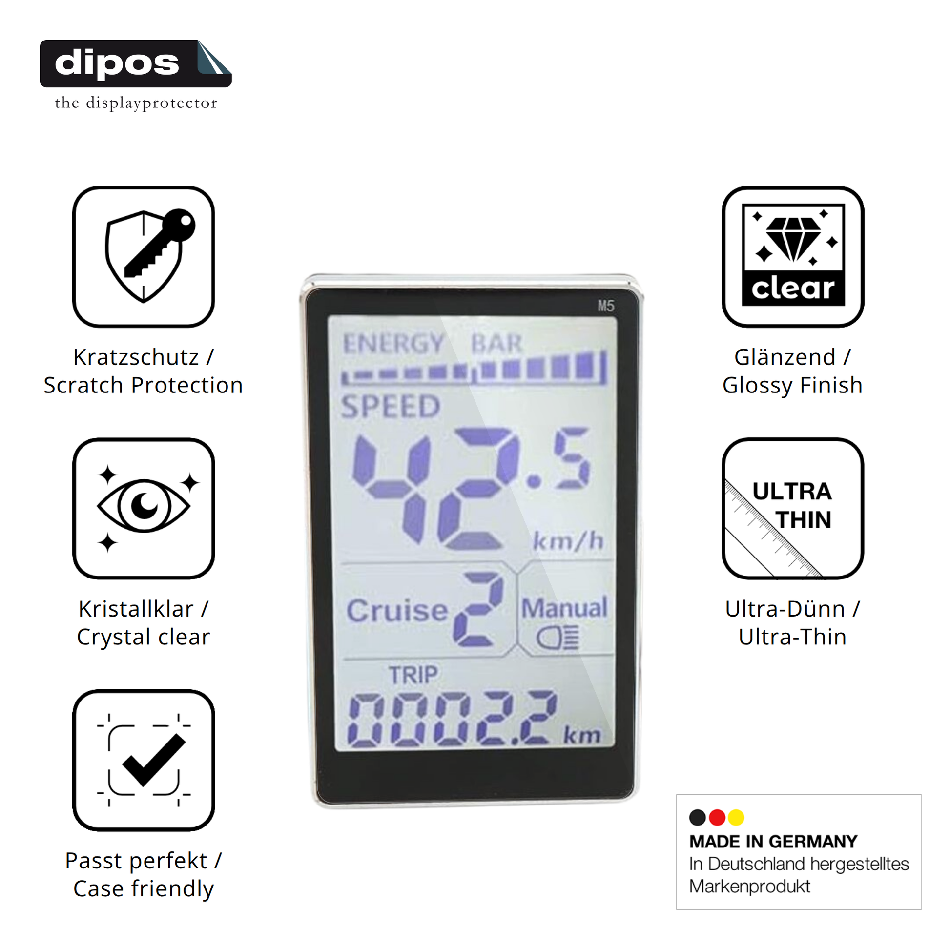 Displayschutz hergestellt in Deutschland, höchste Qualität made in Germany