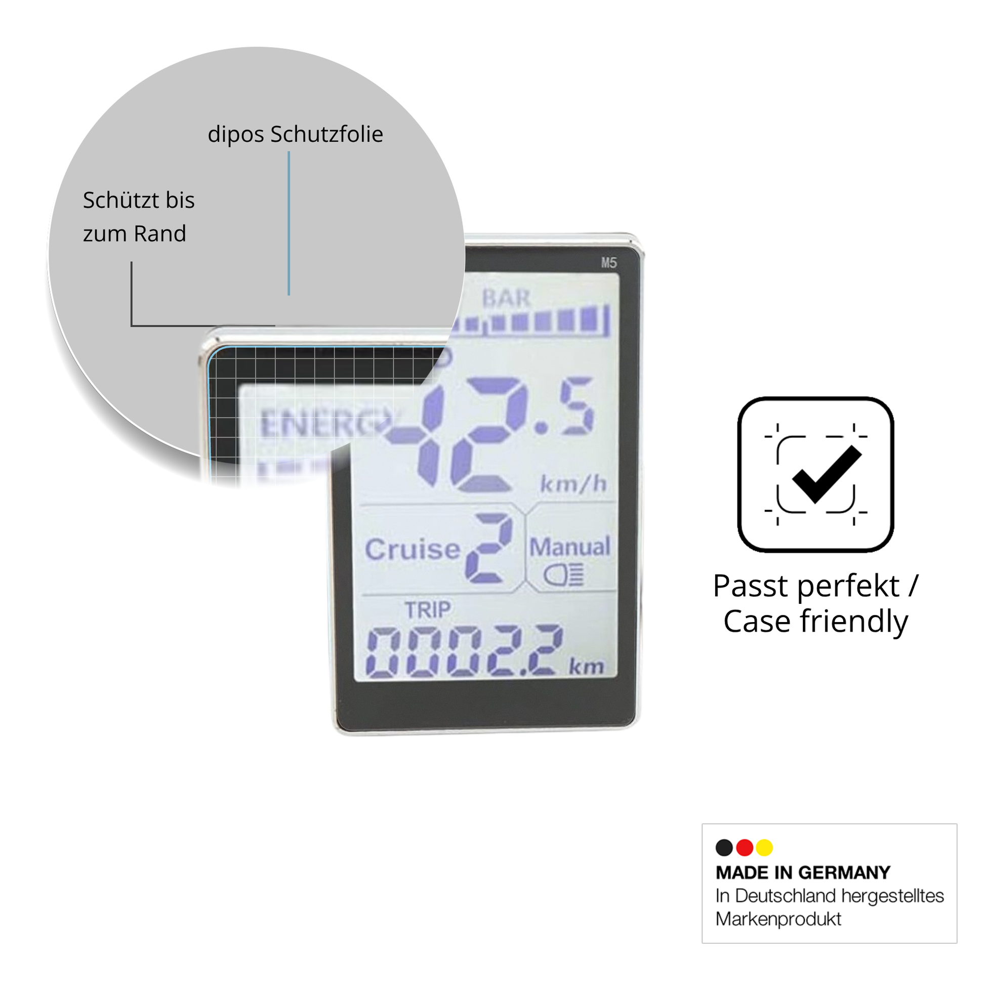 Schutzglasfolie mit optimaler Passform, zur Verwendung mit Hüllen geeignet