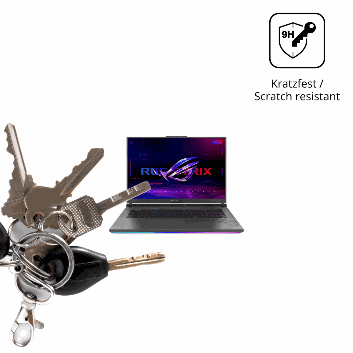 dipos Displayschutz f�r Asus Strix G814j, transparente Oberfl�che, perfekte Passform auch f�r die Rundungen