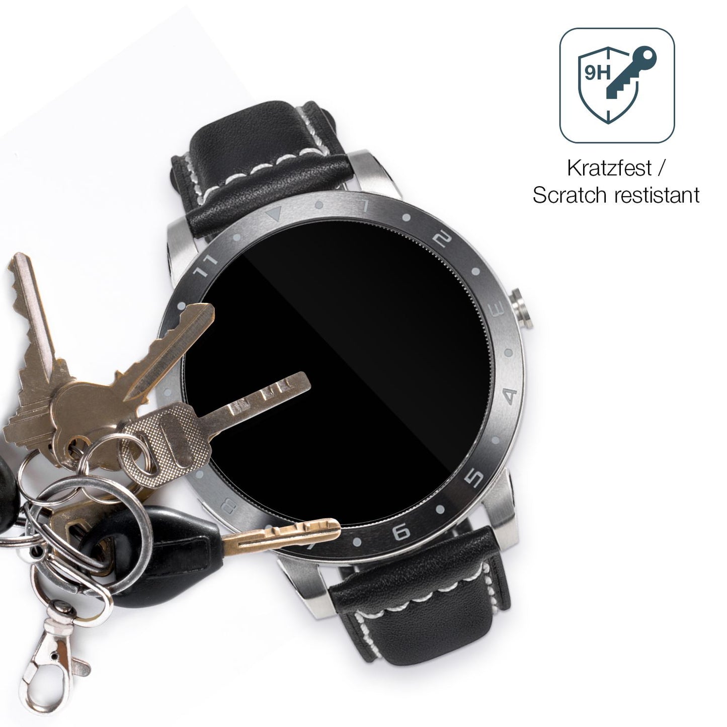 dipos Displayschutz für Asus VivoWatch 5, transparente Oberfläche, perfekte Passform auch für die Rundungen